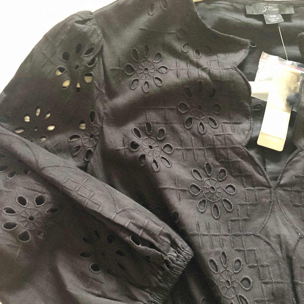 J.Crew Black Eyelet Dress - Picture 3 of 9